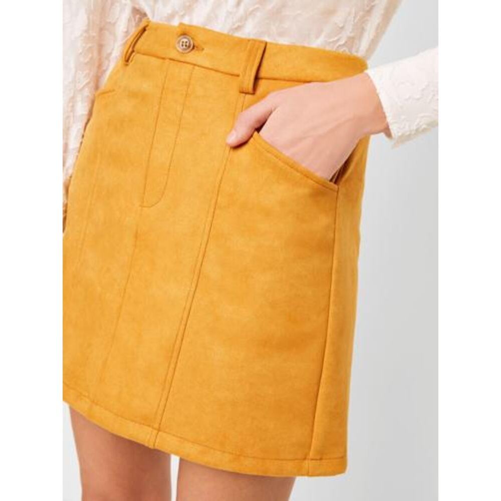 French Connection Faux Suede Mini Skirt, Size 6, EUC - Picture 2 of 7